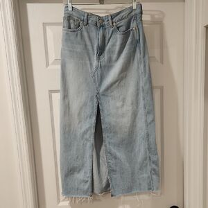 Madewell Light Blue Denim Midi Skirt